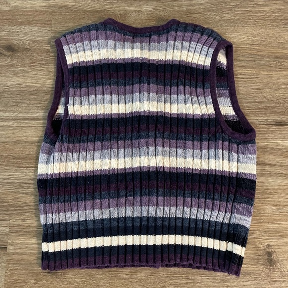 Christopher & Banks Purple Striped Sweater Vest - Picture 4 of 4